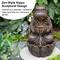 Glitzhome® 21.75" Zen-Style LED 2-Tier Bronze Hippo Outdoor Fountain